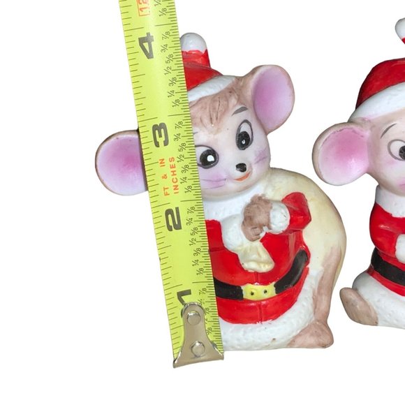 Vintage 1980's Set of 3 Ceramic Christmas Mice - Picture 8 of 11